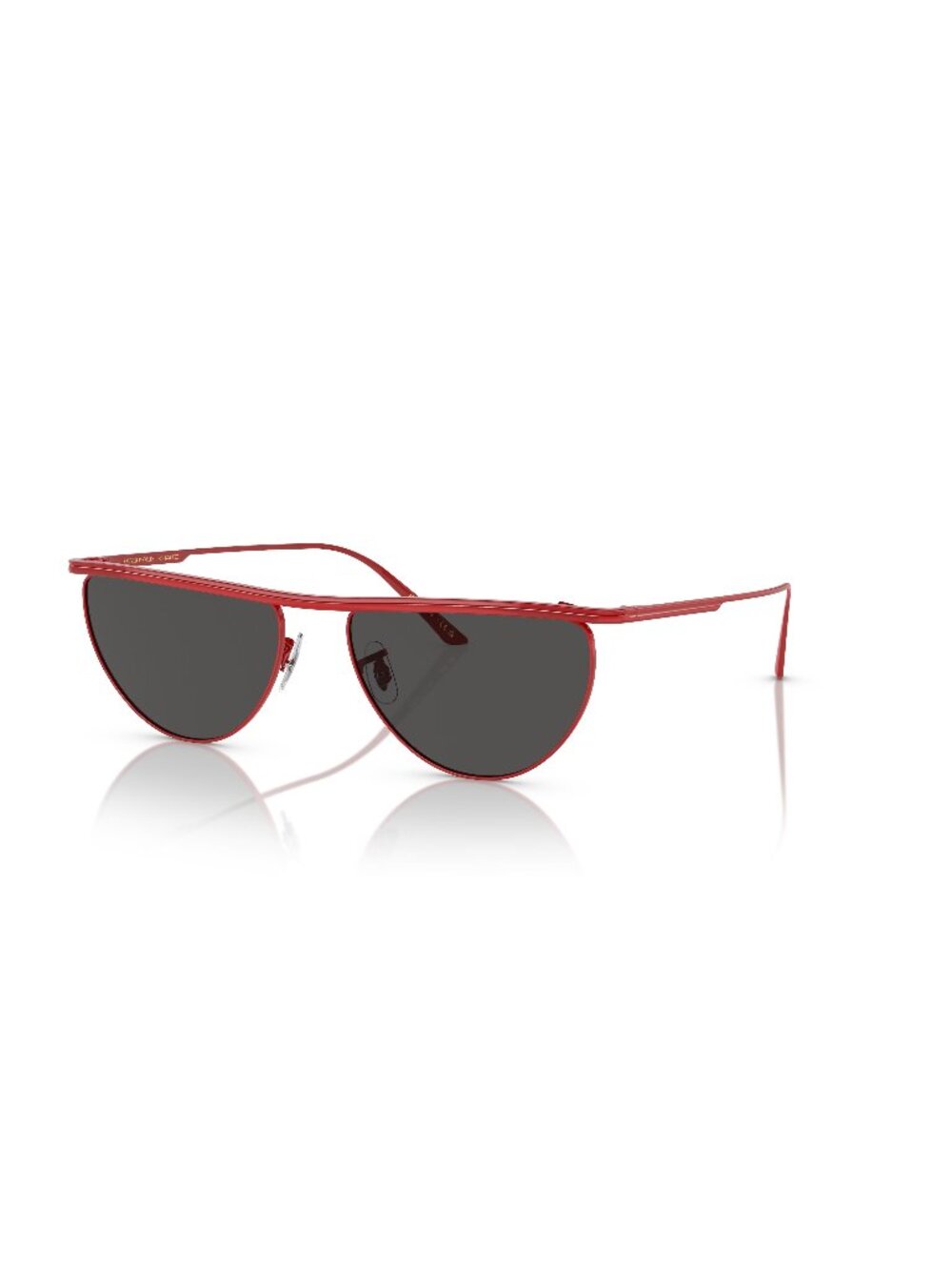 New Oliver Peoples Women's Sunglasses Red Aviator Grey Lens Metal Frame OV1342S